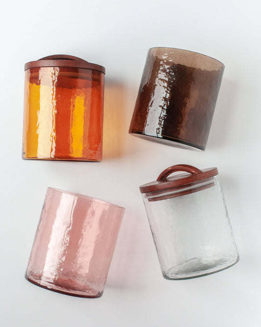 Creative Women - Handblown Hammered Glass Canisters