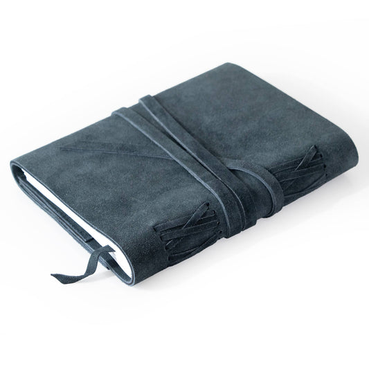 Andaluca - Grey Blue Suede Journal w/ Organic Cotton Paper: Large