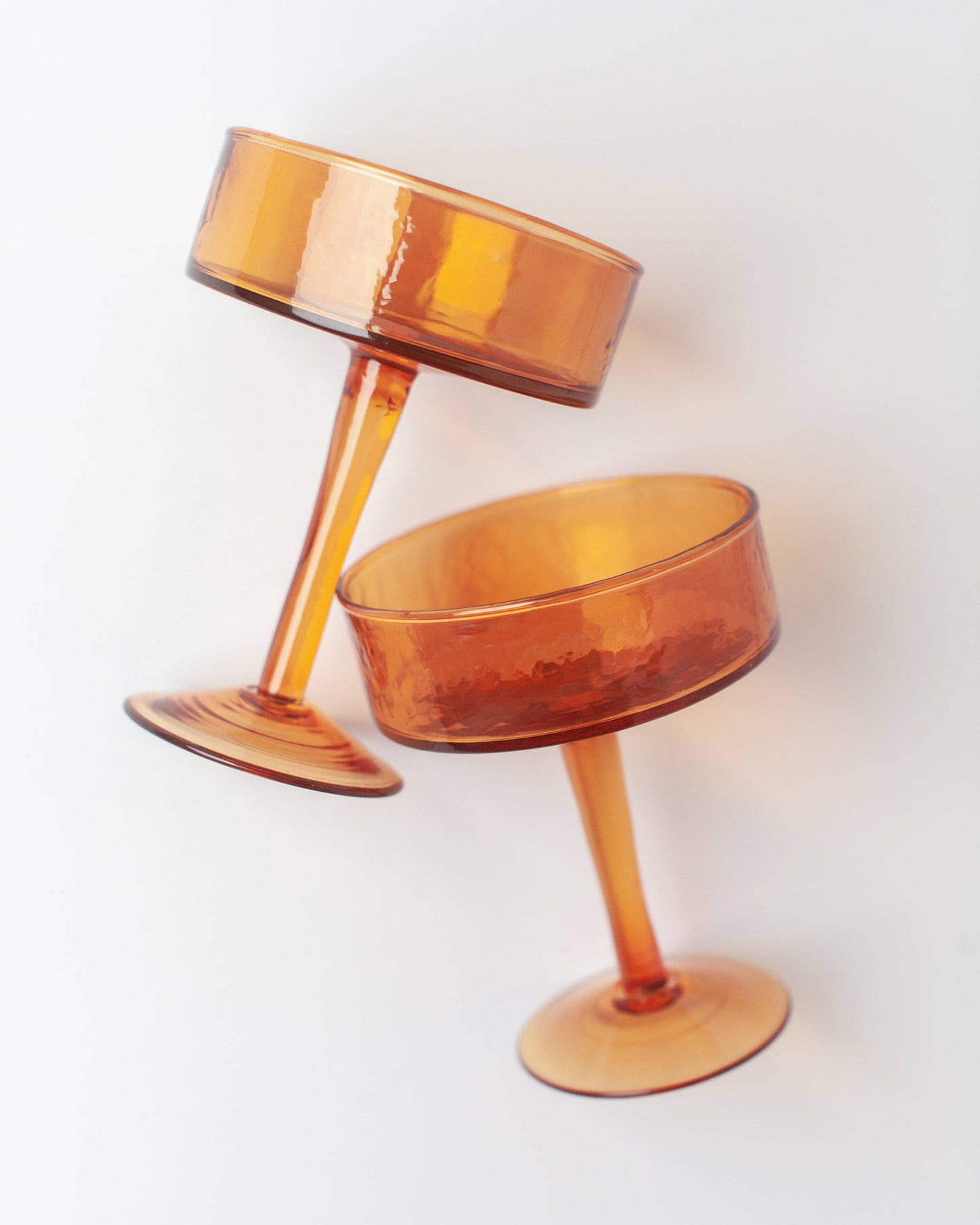 Creative Women - Handblown Hammered Coupe Cocktail Glass Pair