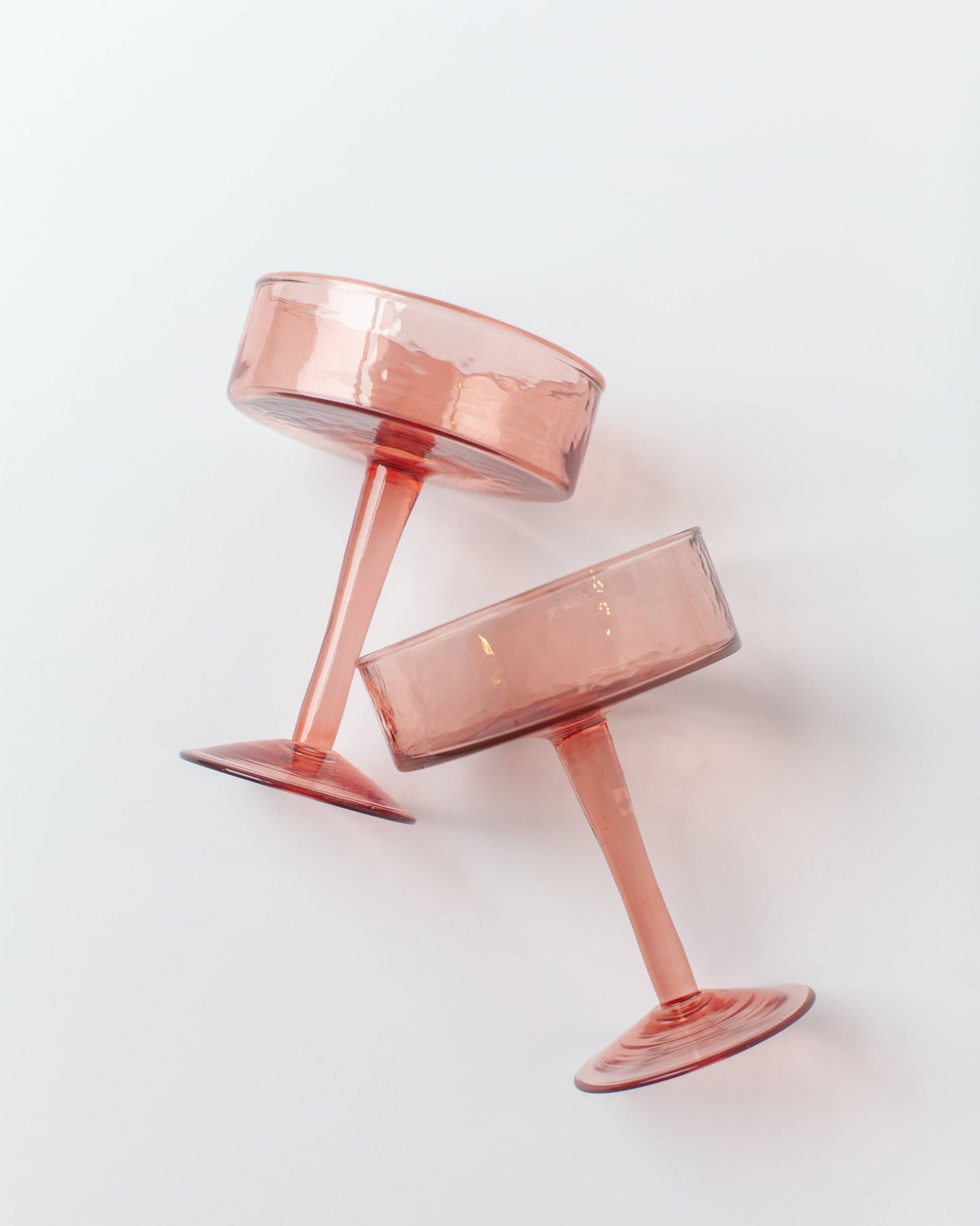 Creative Women - Handblown Hammered Coupe Cocktail Glass Pair