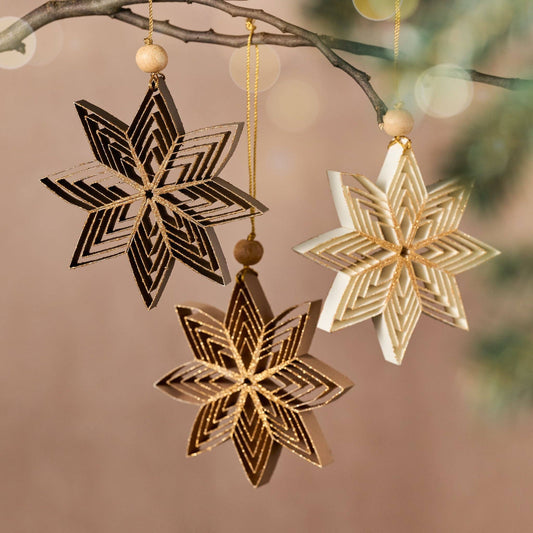 Nukeela Paper Star Ornamets - Set of 3