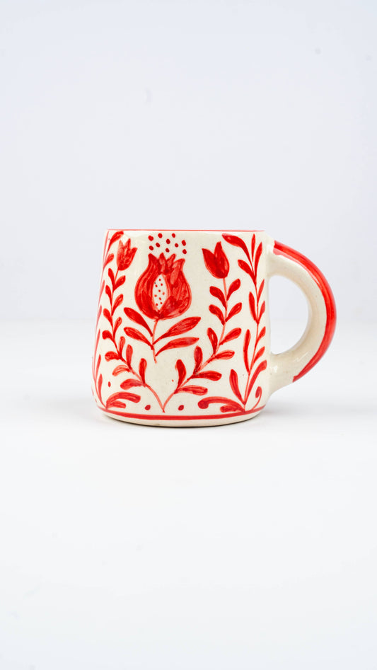 Casa Amarosa - Red Anaar Coffee Mug- , 3.5 X 3 Inches