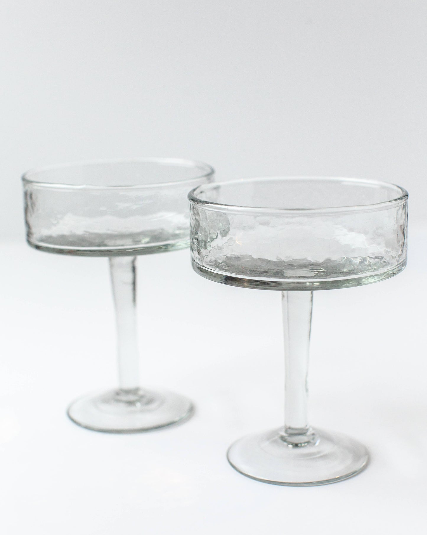 Creative Women - Handblown Hammered Coupe Cocktail Glass Pair