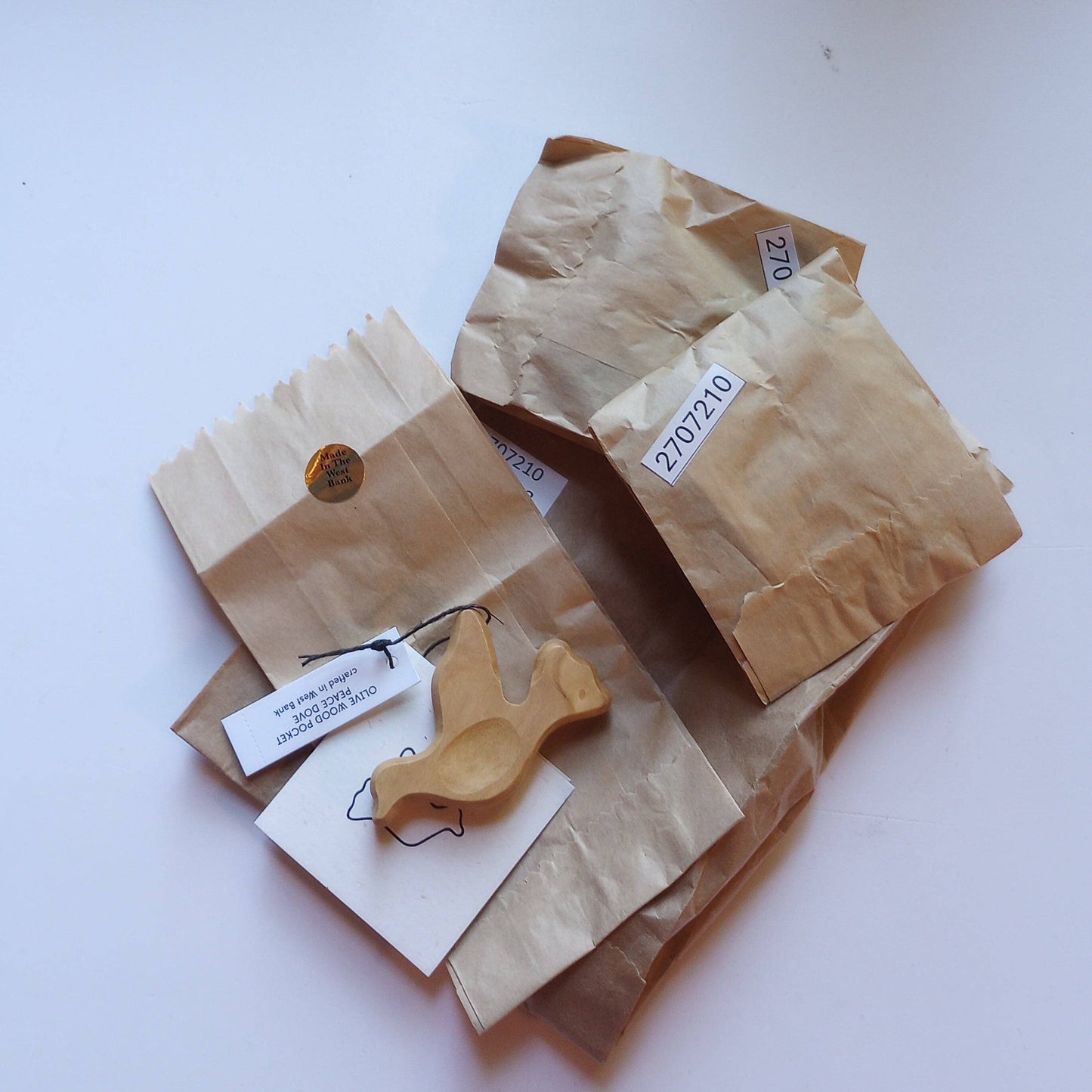 Olive Wood Pocket Peace Dove