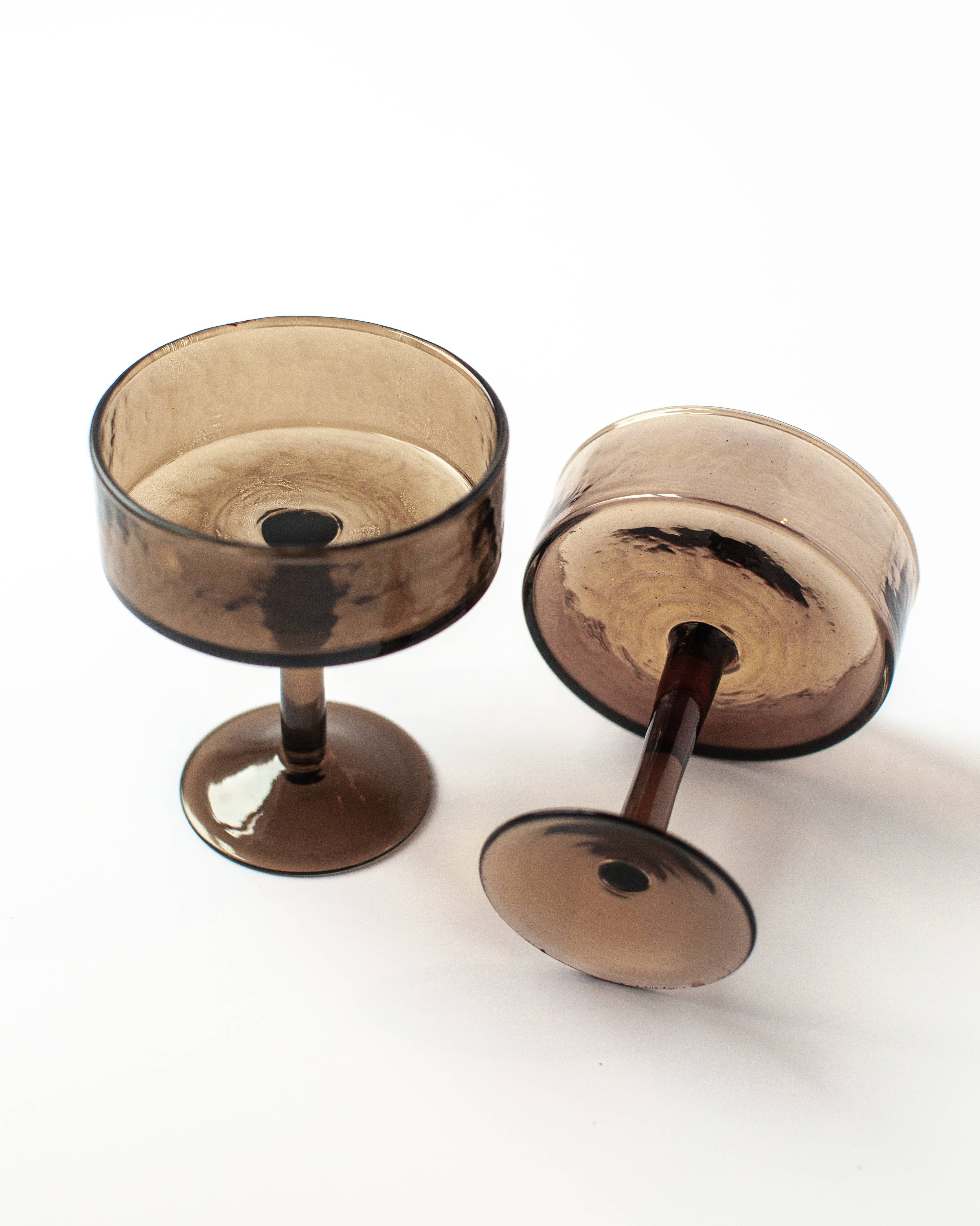 Creative Women - Handblown Hammered Coupe Cocktail Glass Pair