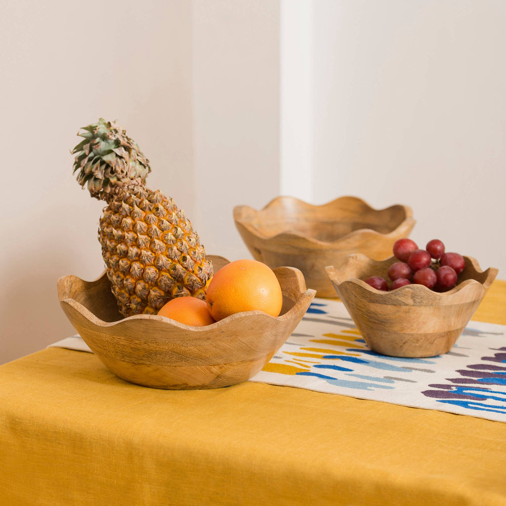 Mela Artisans - Scalloped Wooden Bowls