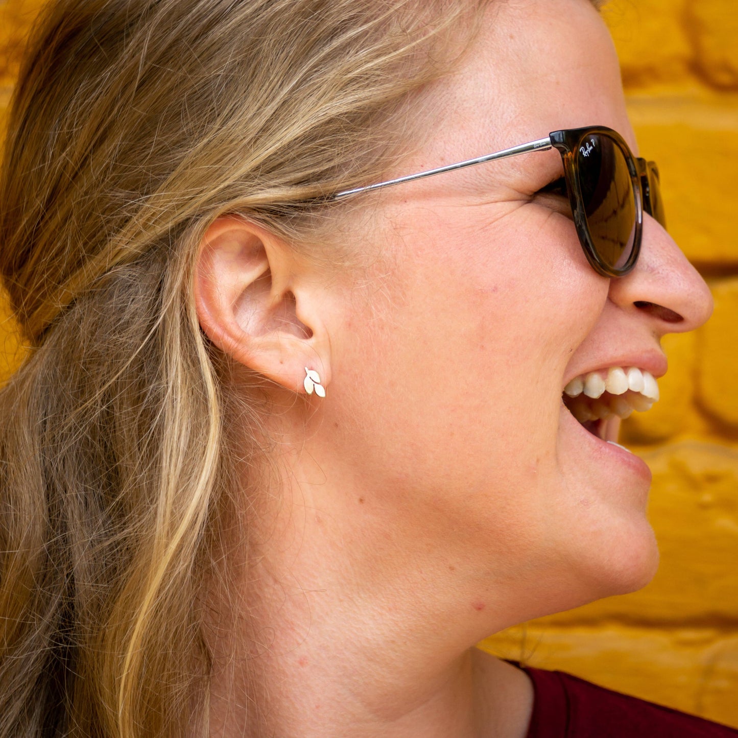 Himalayan Freedom Co - Olive Studs - Brass Earrings