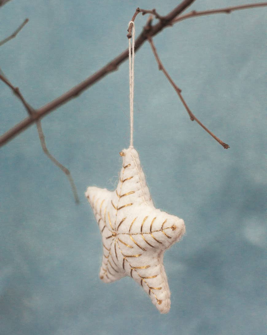 Creative Women - EMBROIDERED STAR FELT ORNAMENT | Handcrafted in Nepal