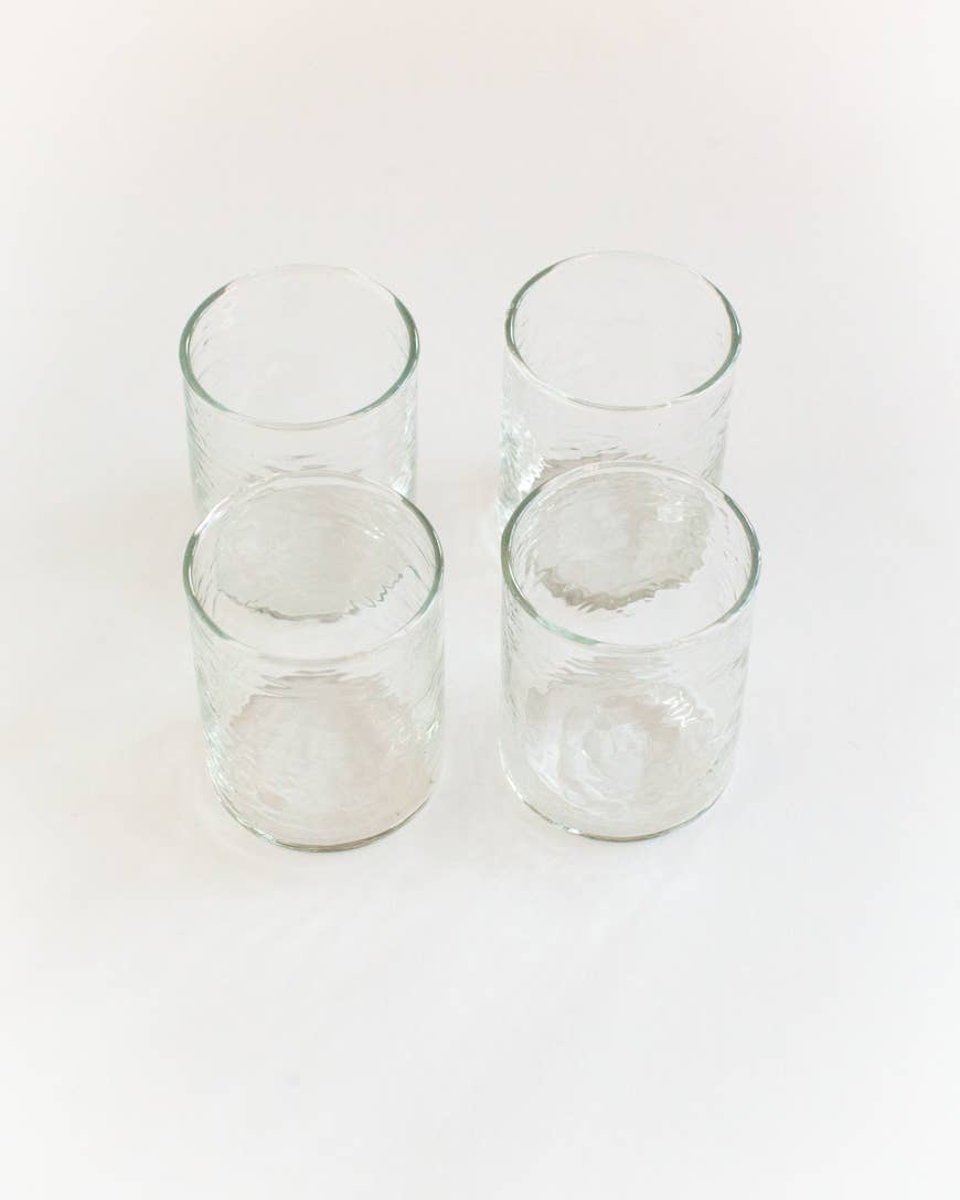 Handblown Hammered Glasses | Set of 4
