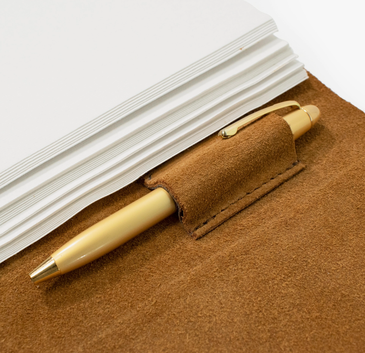 Andaluca - Suede Journal w/ Organic Cotton Paper Large: Cognac