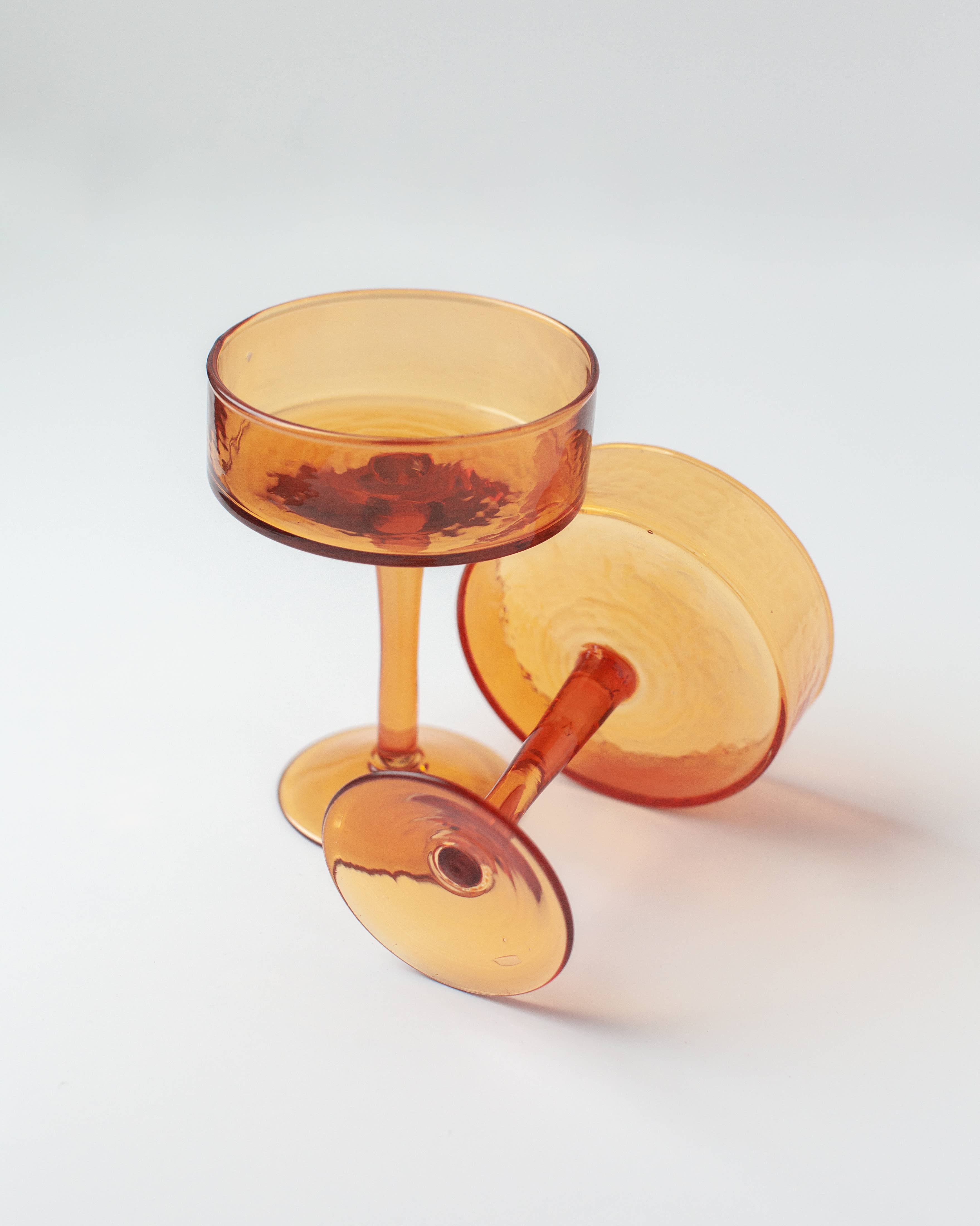 Creative Women - Handblown Hammered Coupe Cocktail Glass Pair