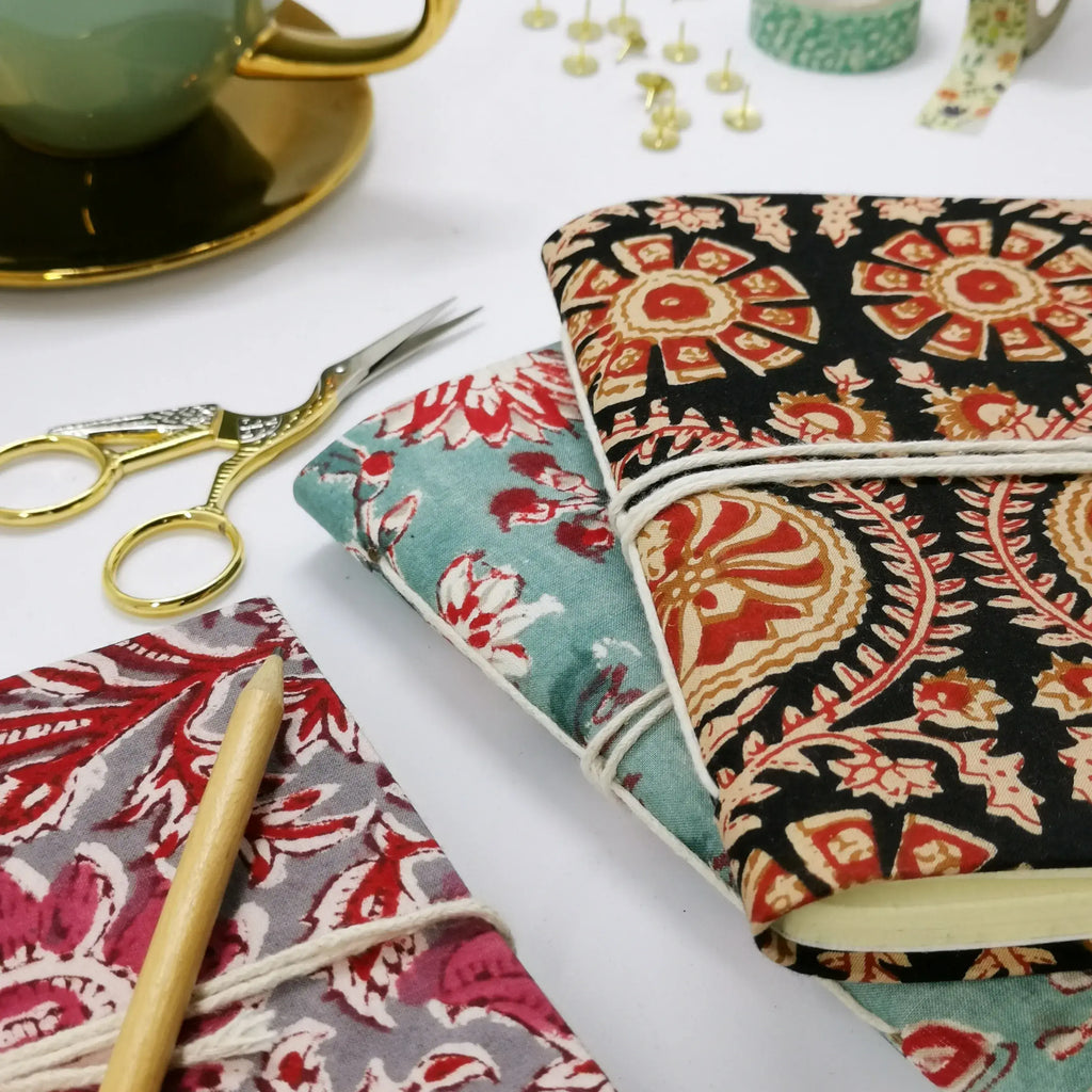 Nayda Indian Block Print Notebook - Green