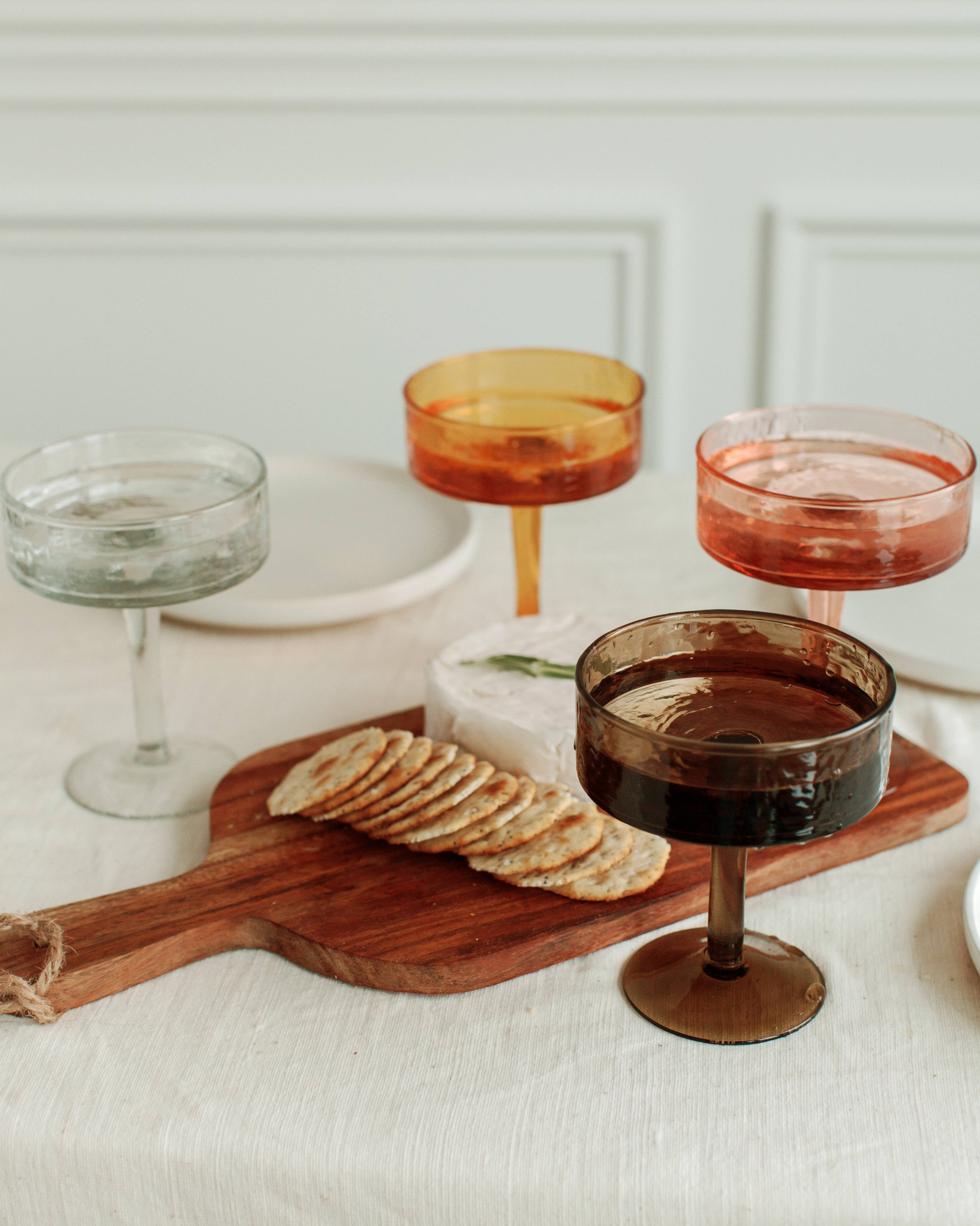 Creative Women - Handblown Hammered Coupe Cocktail Glass Pair
