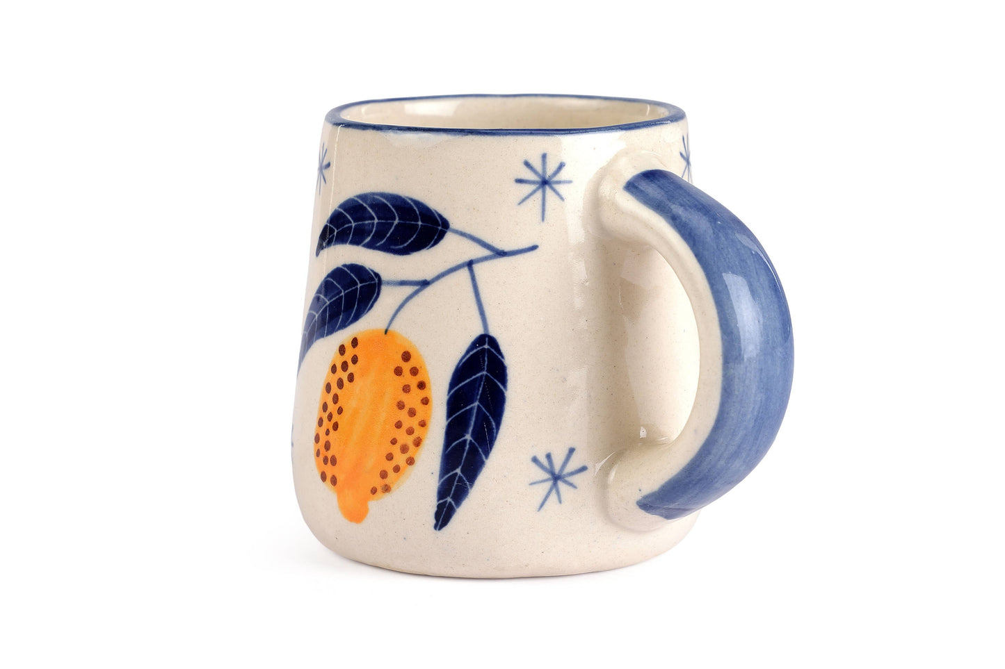 Casa Amarosa - Lemon Coffee Mug- Yellow ,  3.5 X 3 Inches