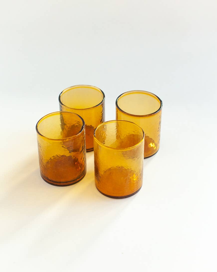 Handblown Hammered Glasses | Set of 4