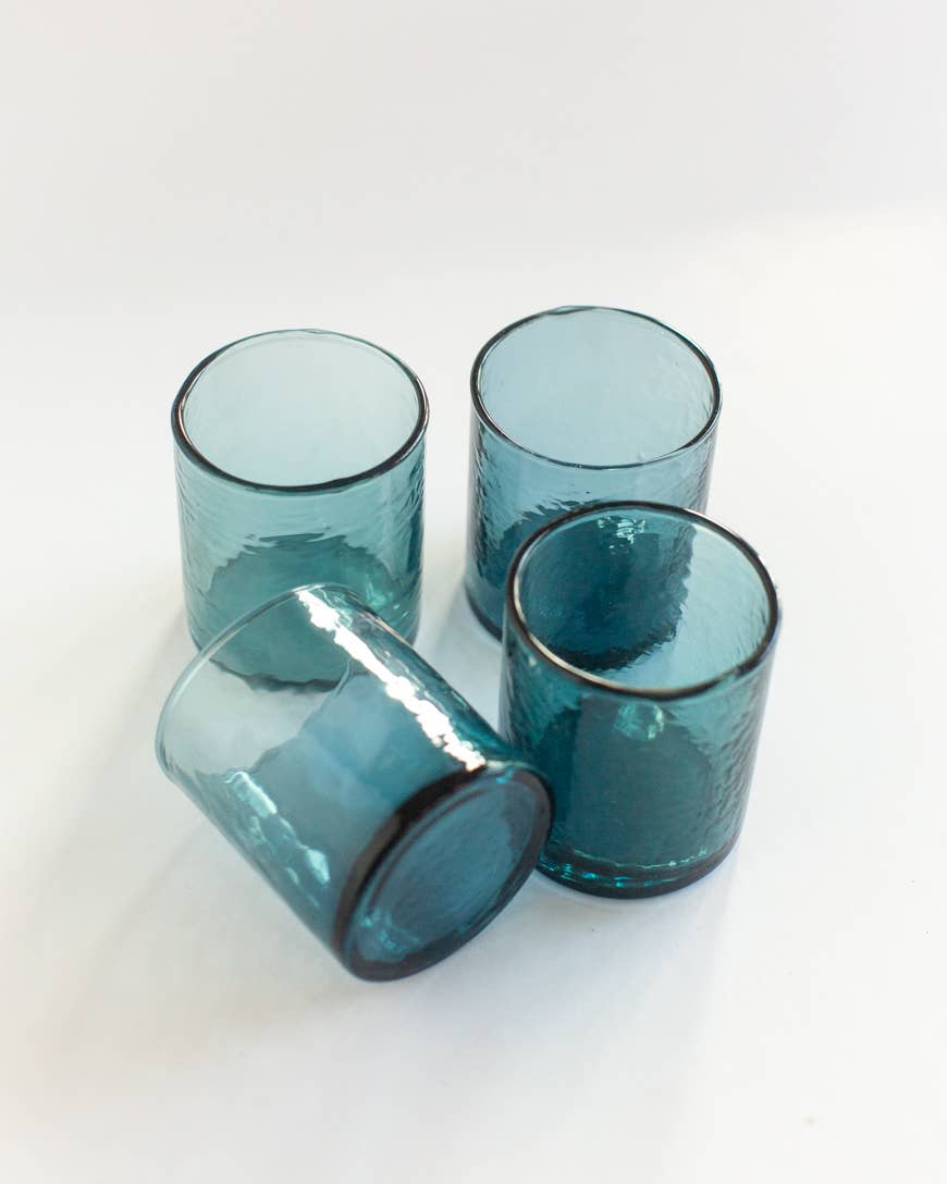 Handblown Hammered Glasses | Set of 4