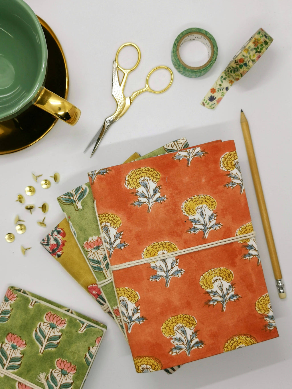 Nayda Indian Block Print Notebook - Green