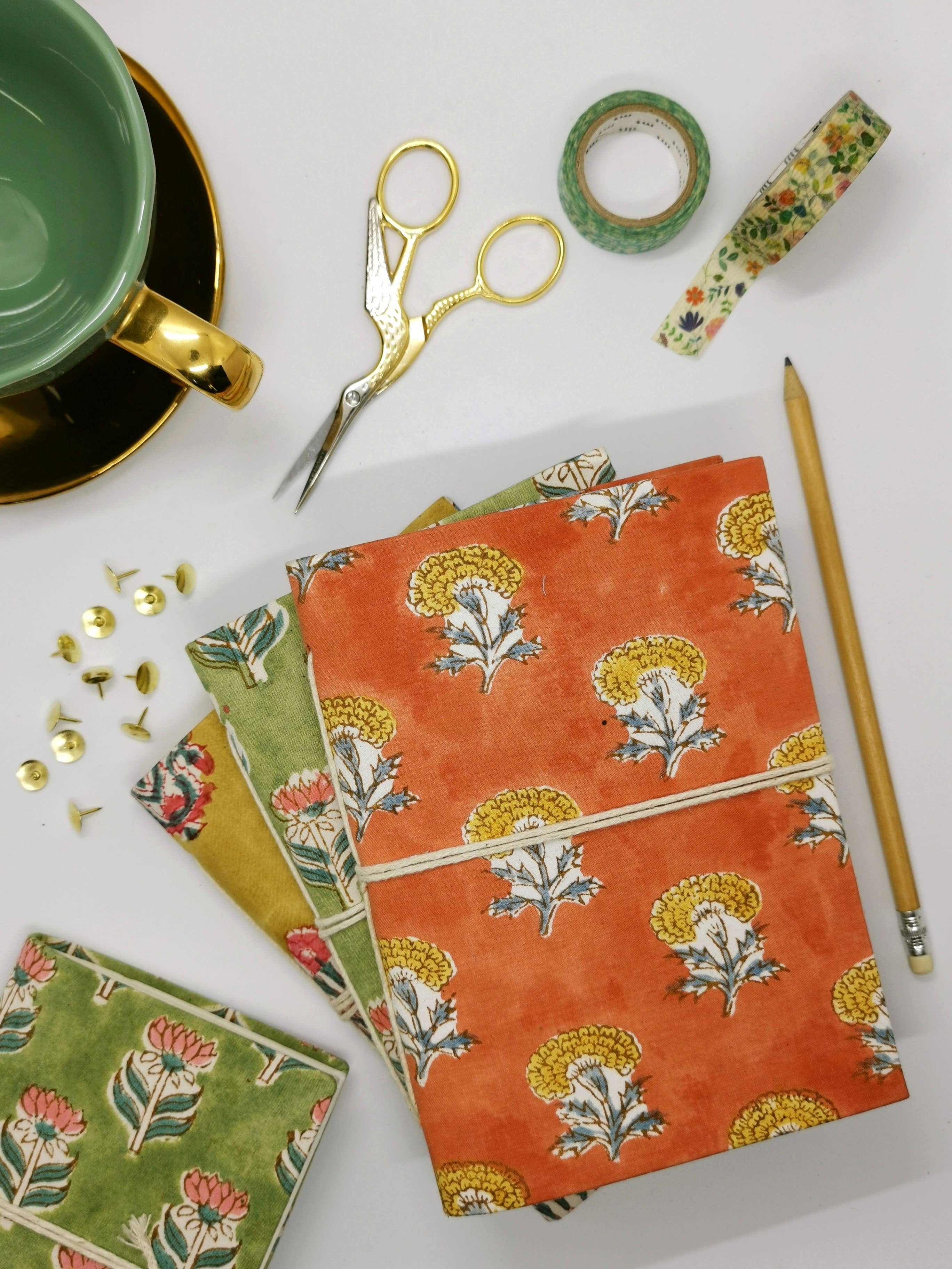 Nayda Indian Block Print Notebook - Green