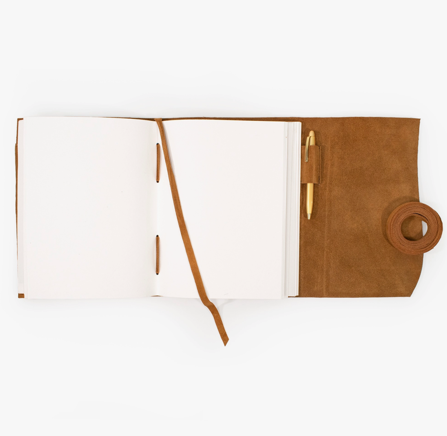 Andaluca - Suede Journal w/ Organic Cotton Paper Large: Cognac