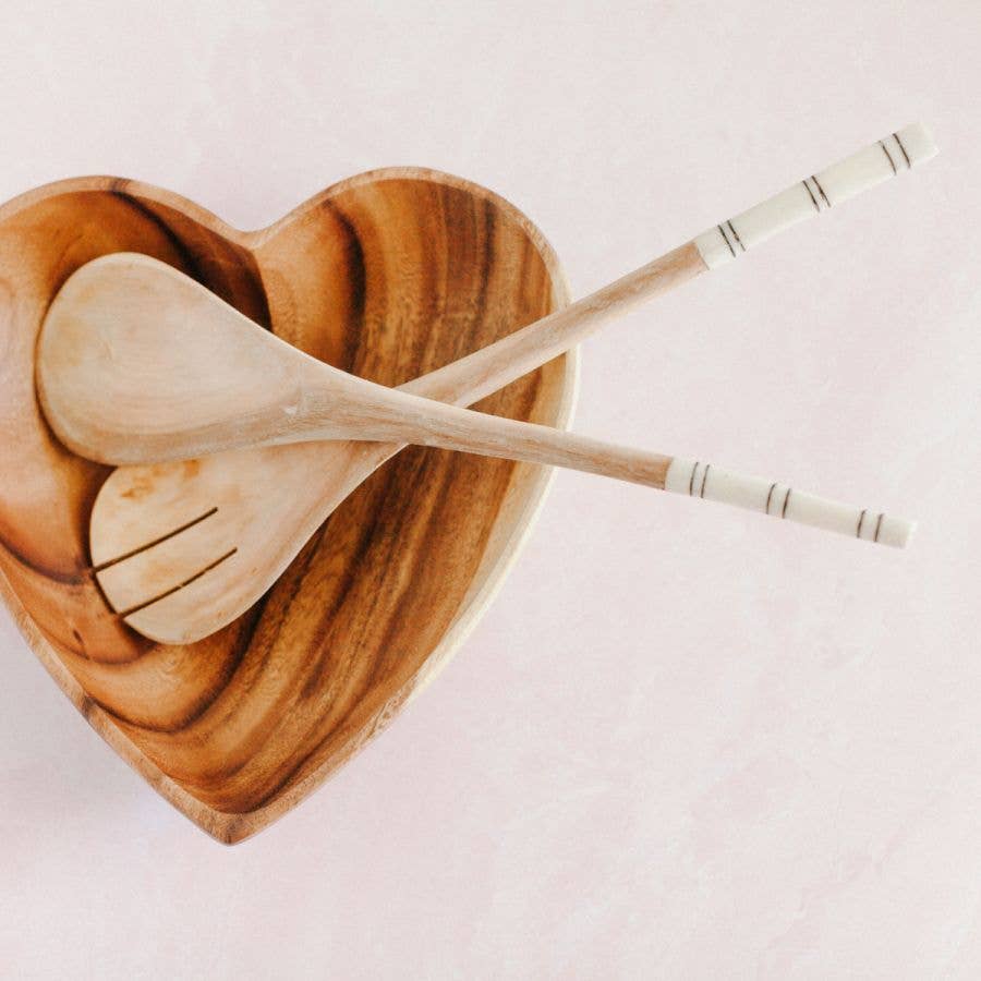 Creative Women - Striped Olive Wood Salad Servers