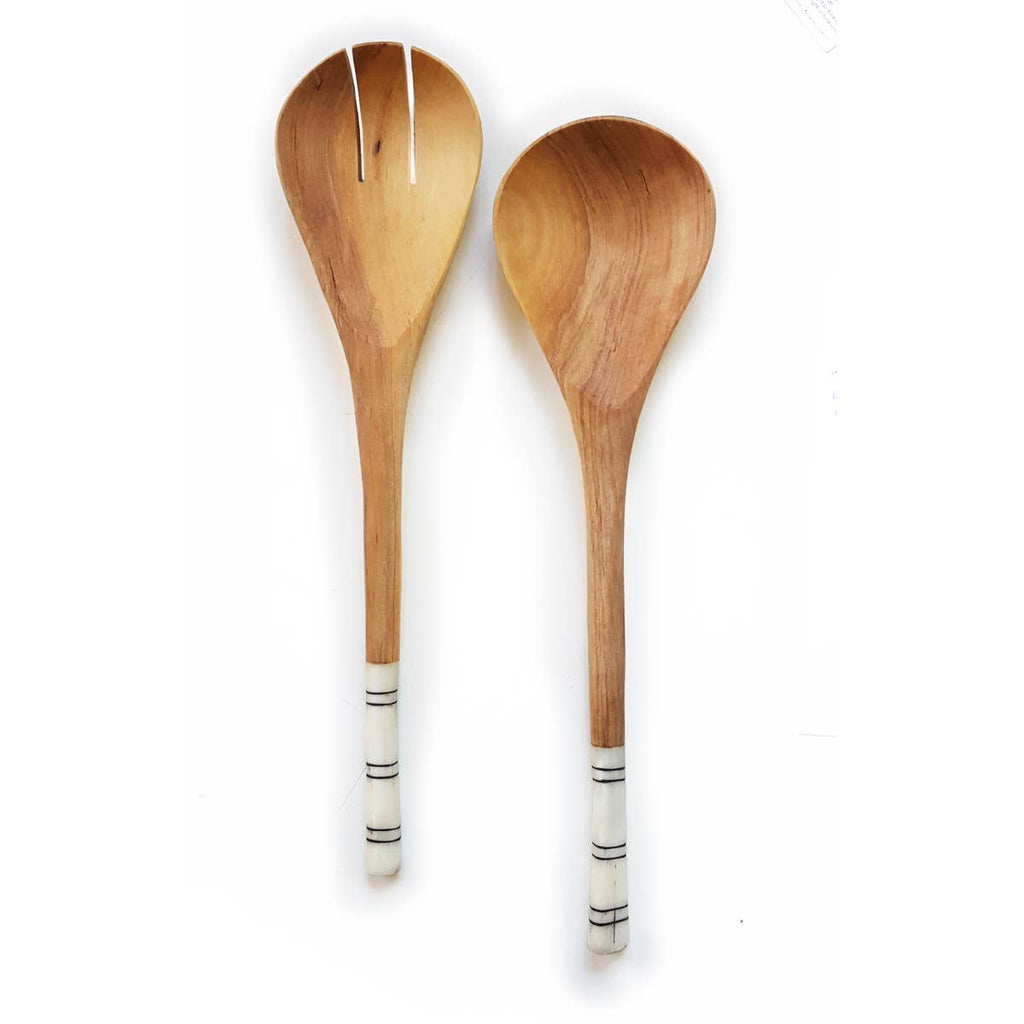 Creative Women - Striped Olive Wood Salad Servers