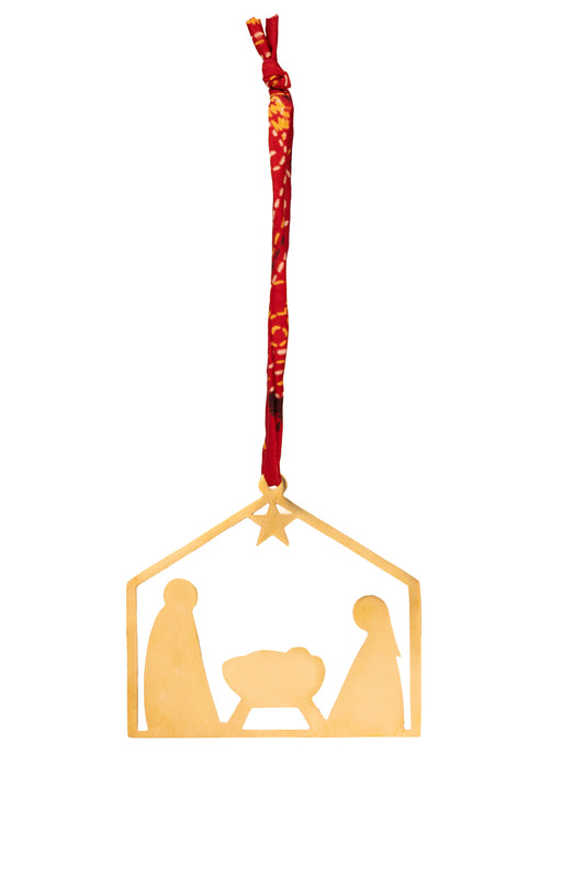 Himalayan Freedom Co - Nativity Ornament - Brass Ornament