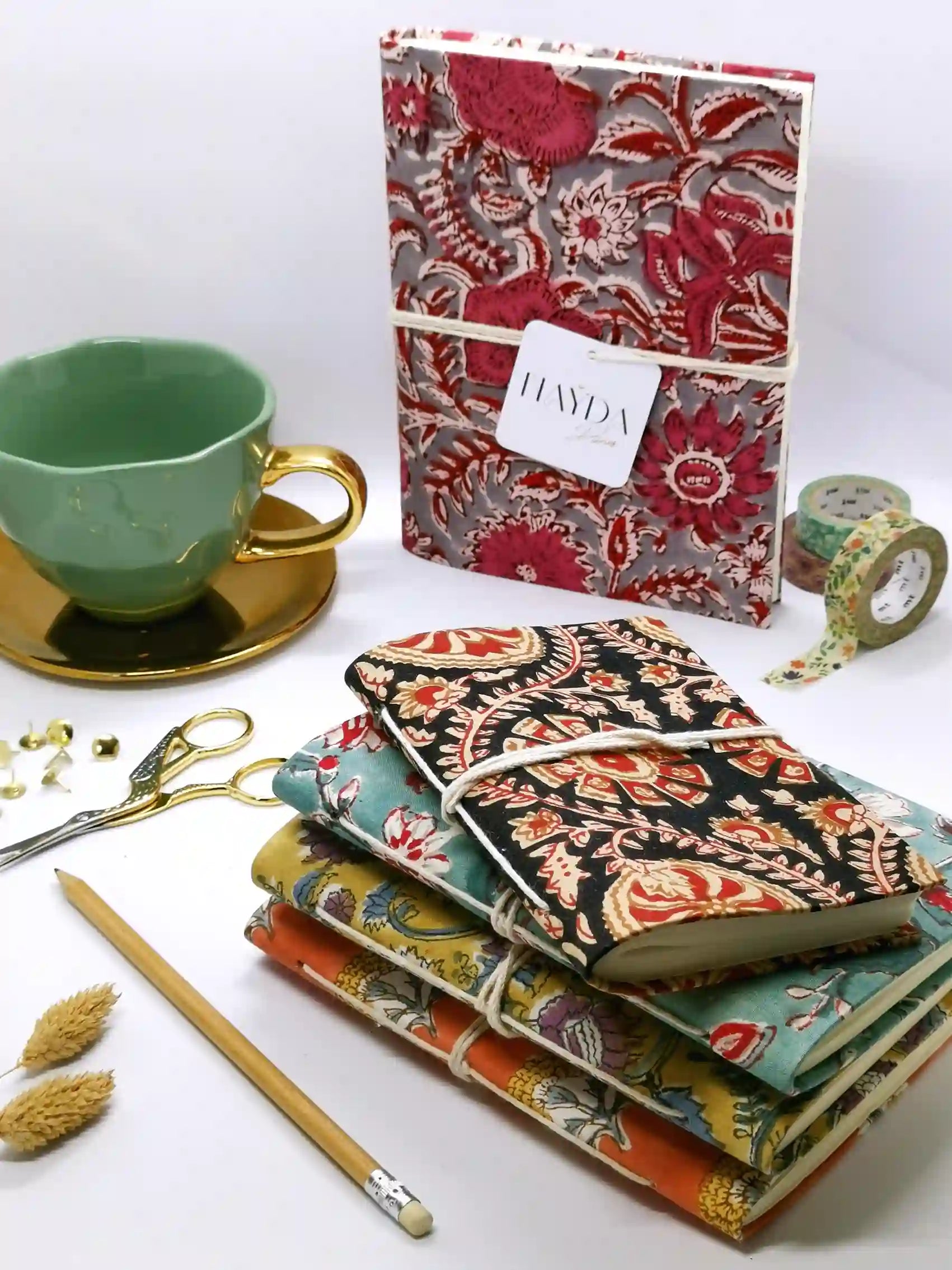 Nayda Indian Block Print Notebook - Green