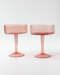 Creative Women - Handblown Hammered Coupe Cocktail Glass Pair
