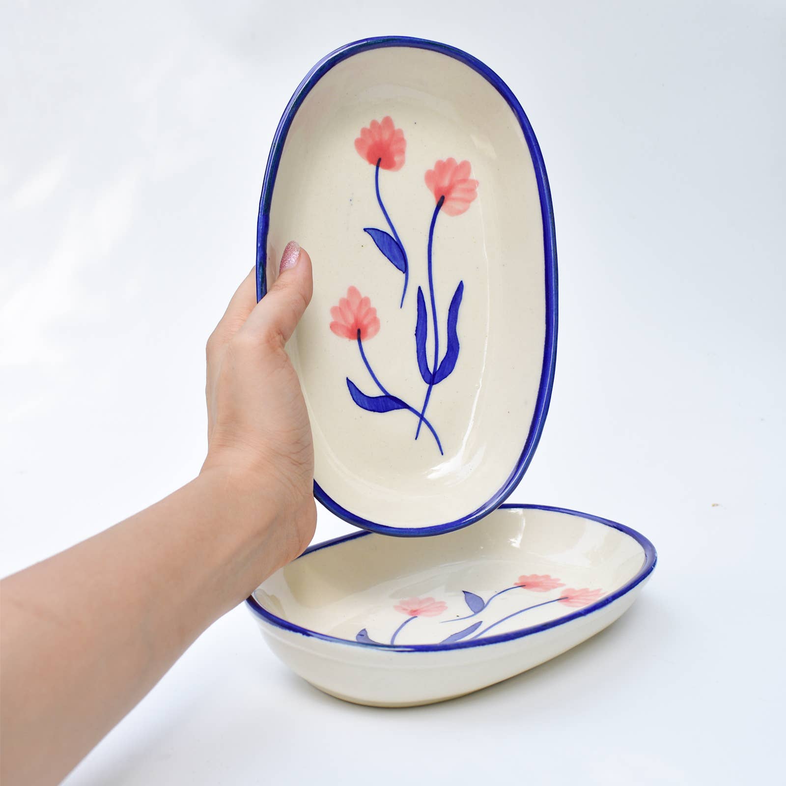 Handmade Ceramic Serving bowl - Camellia