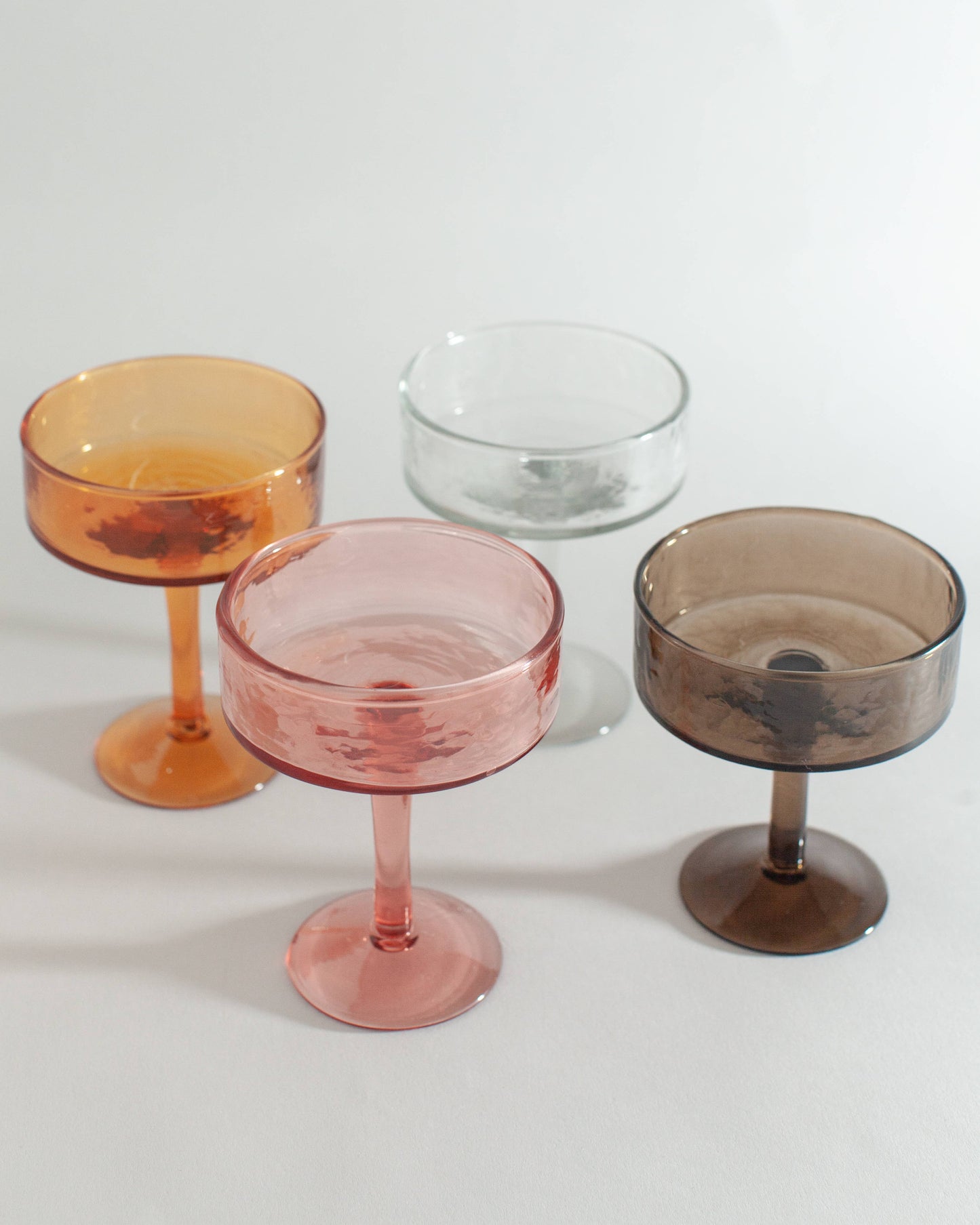 Creative Women - Handblown Hammered Coupe Cocktail Glass Pair