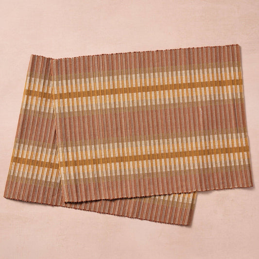 Khana Handloomed Cotton Placemat Set of 2 - Brown