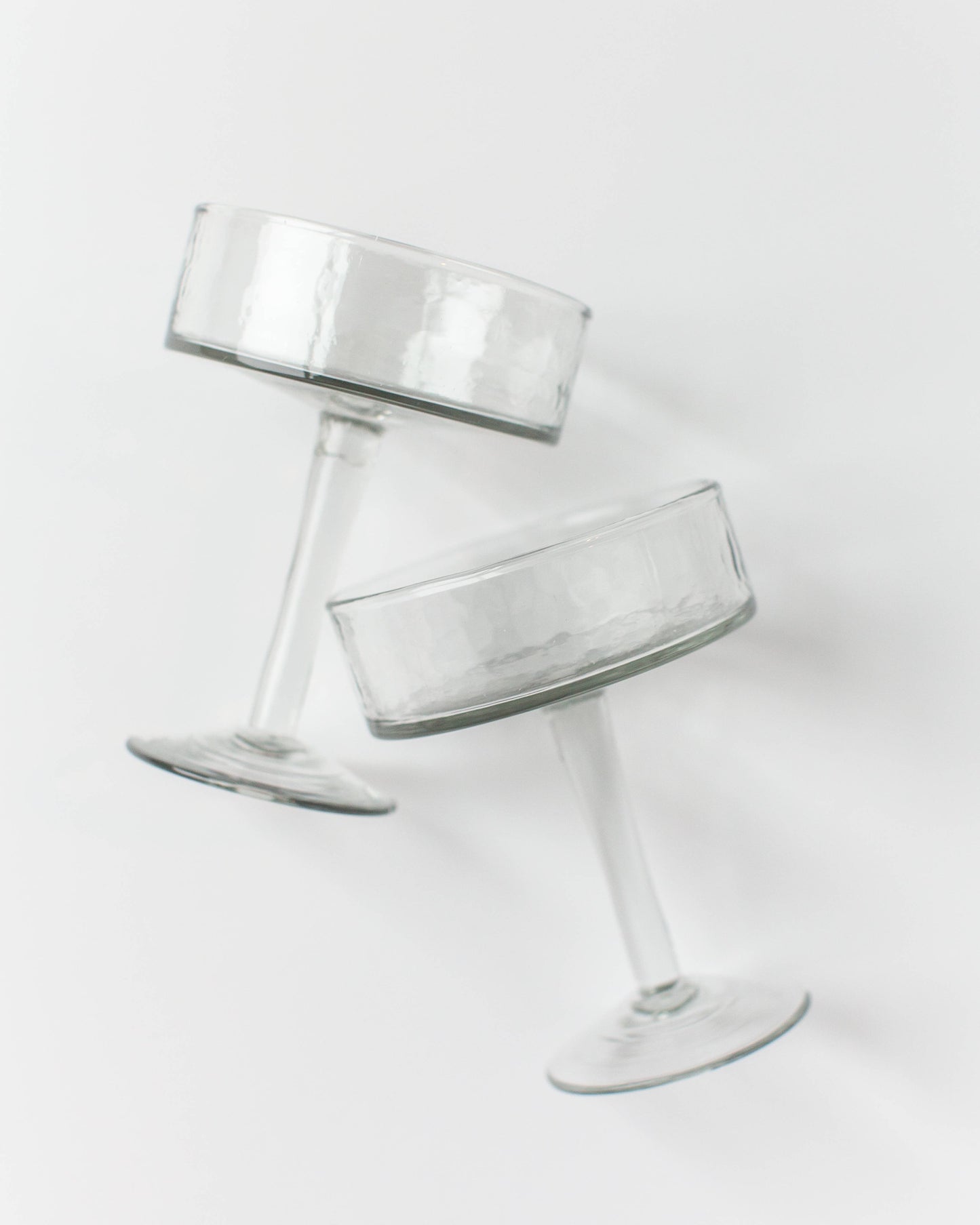 Creative Women - Handblown Hammered Coupe Cocktail Glass Pair